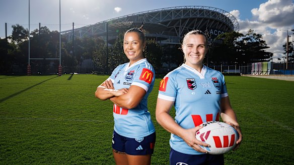 NSW halves pairing Tiana Penitani Gray (left) and Jesse Southwell.