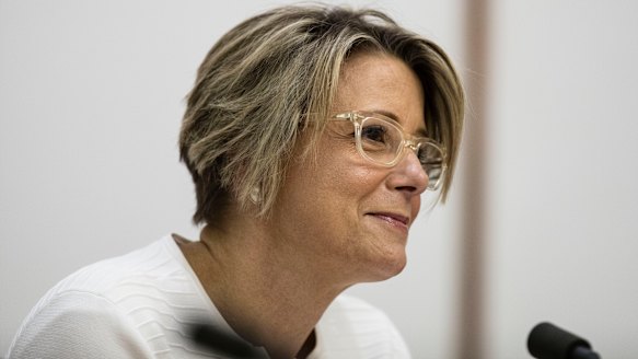Senator Kristina Keneally during a Senate Estimates hearing.