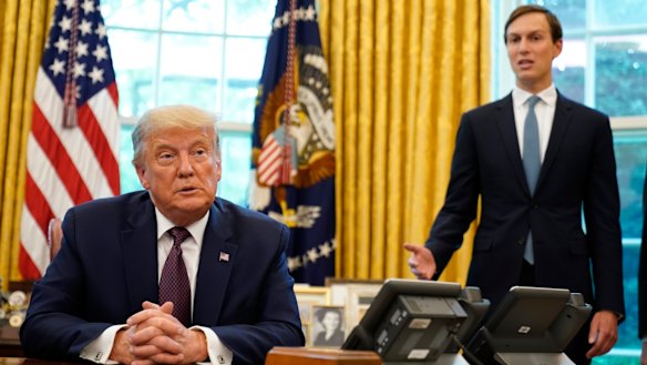 Donald Trump and Jared Kushner, pictured in the Oval Office on Friday.