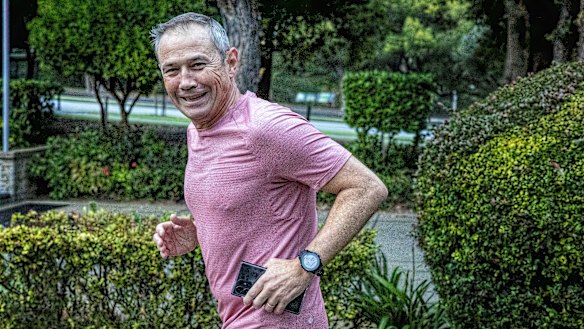 Roger Cook goes for a run early on Tuesday morning.