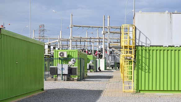 Electricity from the containers is fed into the site's substation and then the state's grid. 