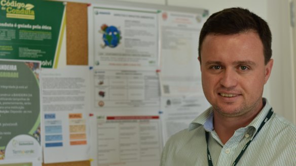 Marcelo Camargo, manager of Termoverde Caieiras, Brazil's largest biogas (methane) energy plant, on the outskirts of Sao Paulo.