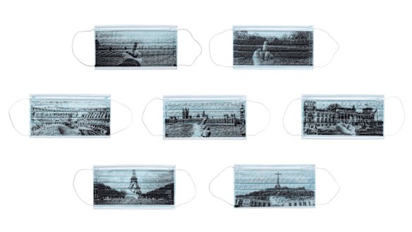 One of Ai Weiwei's trademark photos is him giving the bird to significant cultural institutions around the world.