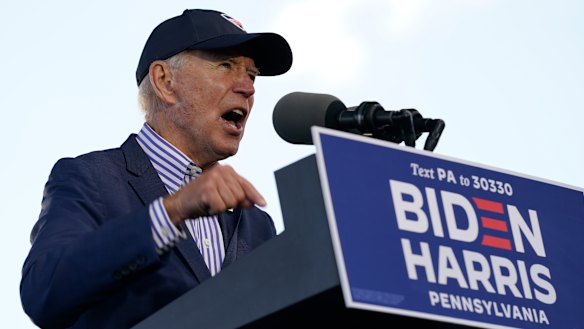 Democratic presidential candidate Joe Biden speaks at a campaign event at Dallas on Saturday.