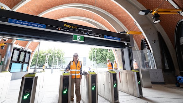 Premier Jacinta Allan at Arden Station in North Melbourne in January.
