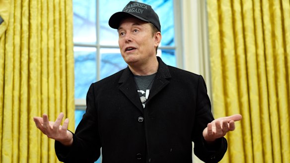 Elon Musk in the Oval Office of the White House.