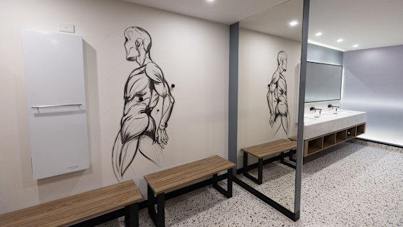 New shower and changing facilities at 136 Exhbition Street.