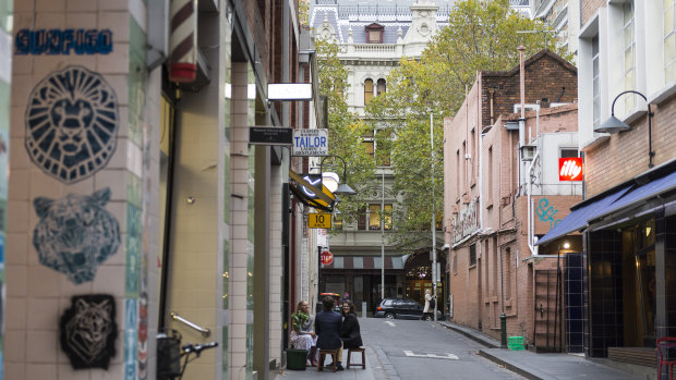 Crossley Street in Melbourne's CBD, where Pellegrini's is located.