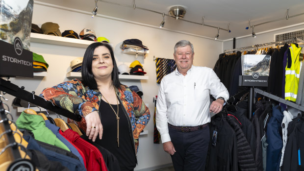 Paddywack Promotional Products in Fyshwick is a two-generation run business - with Bill Slocum working with his daughter Alison.