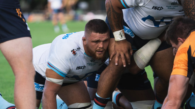 ‘Emotional’: Lachie Swinton returned for the Waratahs after a year-long injury lay-off.