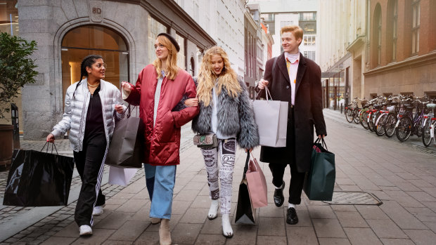 The carefree world of Julie (Marie Reuther, third from left) is about to implode in Kamikaze.