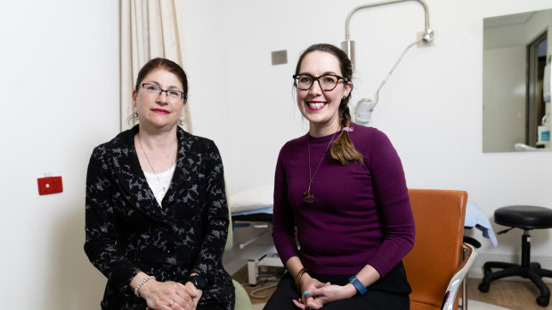 Endometriosis researcher Melissa Parker and patient Sophie Boyson.