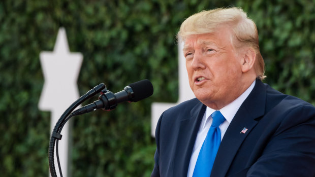 US President Donald Trump made the disparaging comments while at a D-Day ceremony in France.