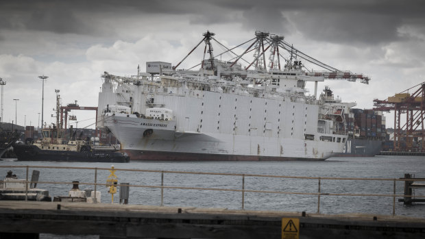 The Awassi Express at the port of Fremantle last year.