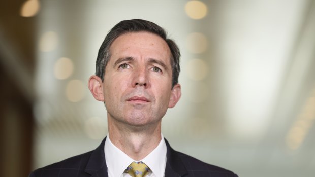 Simon Birmingham said the workplace bill would not lift wages.