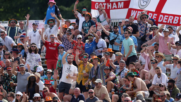 The Netherlands’ small but passionate cricket fans cheer their team in a one-day match against England in Amstelveen in 2022.