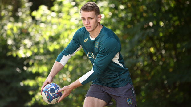 Max Jorgensen during a Wallabies training session in Saint-Etienne. 