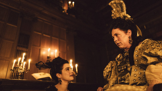 Rachel Weisz, left, and Olivia Colman in The Favourite. 