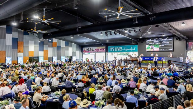 The Magic Millions auditorium where more than 1000 horses will be sold this week.