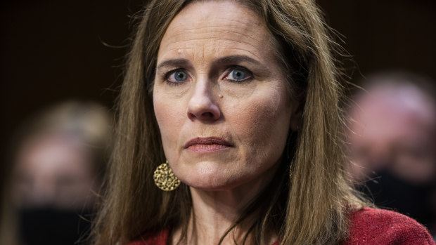 Amy Coney Barrett on day two of her Senate Judiciary Committee confirmation hearing in Washington.