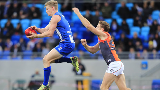 North Melbourne skipper Jack Ziebell marks strongly during an equally formidable performance.
