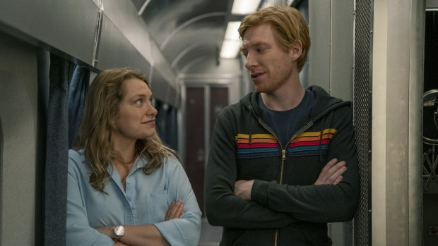 Merritt Wever and Domhnall Gleeson star in Run.