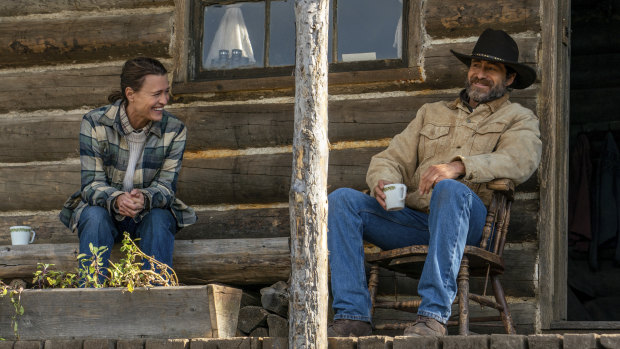 Wright with co-star Demian Bichir in Land. 