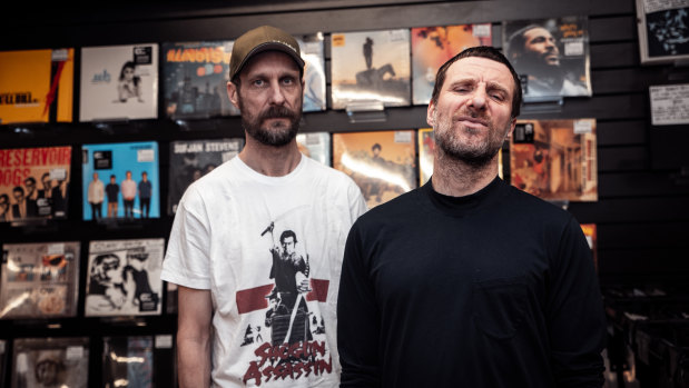 Sleaford Mods' Andrew Fearn (left) and Jason Williamson, touring Australia next month.