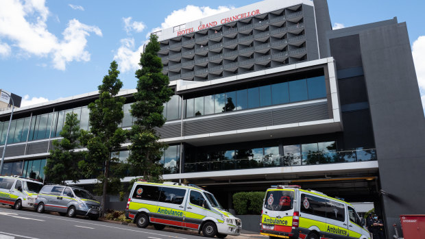 Brisbane's Hotel Grand Chancellor was evacuated several days ago after a cleaner contracted COVID-19.