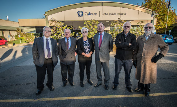 Members of John James Hospital foundation (from left) Surgeon Vincent Ferraro, obstetrician/gynecologist Grahame Bates, anaesthetist Prue Martin, vascular surgeon David Hardman, radiologist Tim Davis and neurologist Peter Hughes.