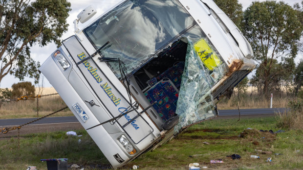 Gleeson’s truck collided with a bus carrying more than 40 schoolchildren in Eynesbury, near Melton.