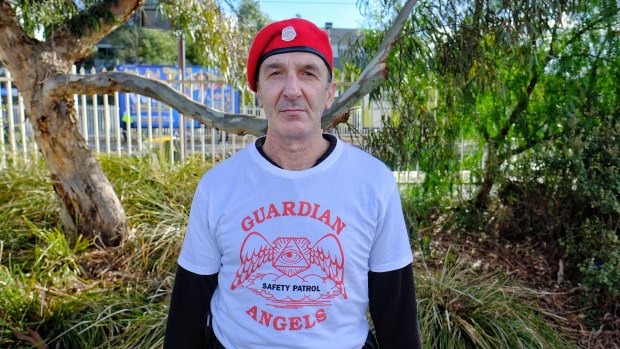 Michael Makridis, 53, who runs the Melbourne chapter of safety patrol group Guardian Angels. 