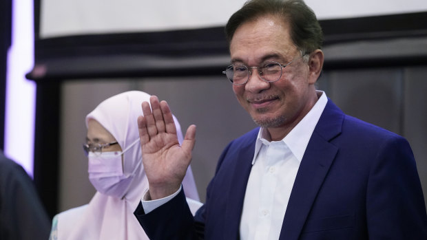 Malaysia's Opposition Leader Anwar Ibrahim after a press conference in Kuala Lumpur on Wednesday.