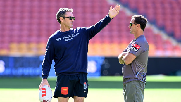 Brad Fittler and Andrew Johns on Tuesday.