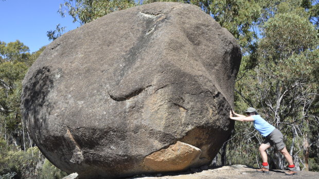 Can you see the face in this boulder near the Geodetic Observatory?