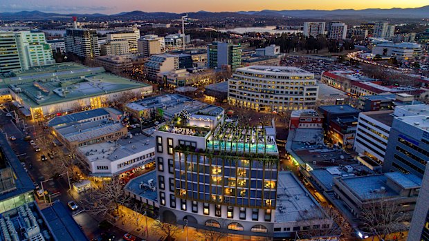 An artist's impression of the amendment Geocon Garema Place Hotel. The developers have lodged an application to change the proposal following community consultation. 