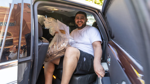 Majid Alibadi gets into a Rolls-Royce after being released on bail from Melbourne Assessment Prison in February.