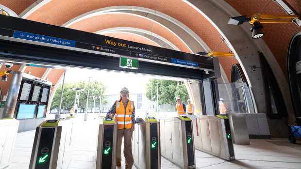 Premier Jacinta Allan at Arden Station in North Melbourne in January.