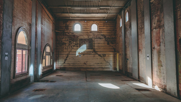 The old station gymnasium, down the corridor from the ballroom, in March this year.