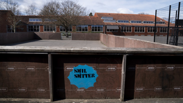 Stengaard School during lockdown in Gladsaxe, Denmark.