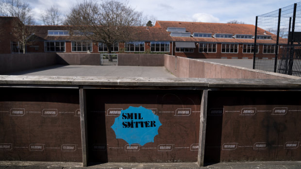 Stengaard School before the reopening of the school after the coronavirus lockdown, in Gladsaxe, Denmark.