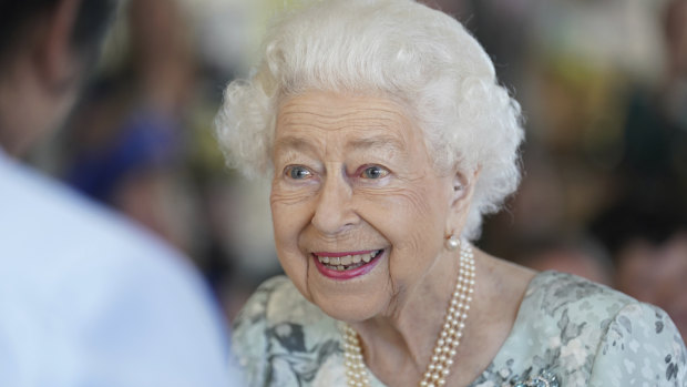 Queen Elizabeth II looks on during a visit to officially open the new building at Thames Hospice, Maidenhead, Berkshire, last month.