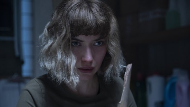 Imogen Poots stars as the heroine Riley in the slasher film Black Christmas. 