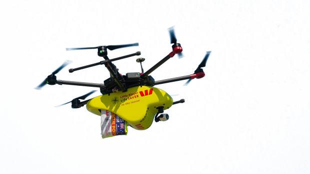 One of the Wespac Little Ripper drones that will be in use across Australia this summer.