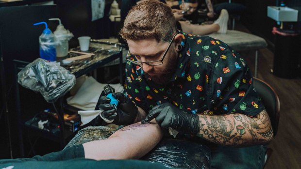Luke Mullins has been tattooing for almost 10 years.