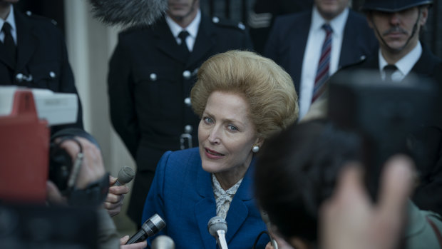 Gillian Anderson as a raspy-voiced Margaret Thatcher in 'The Crown': The Iron Lady didn't believe in using sanctions to exert political pressure.