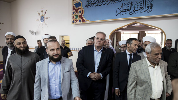 Prime Minister Scott Morrison visits the Lakemba Mosque 
