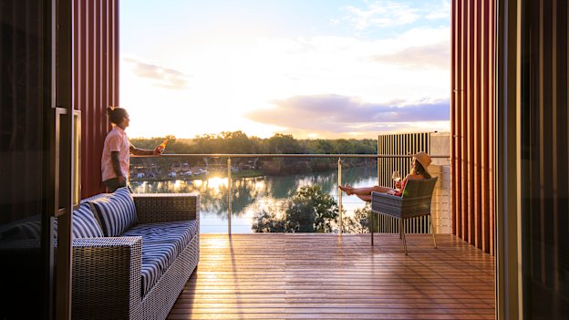 Soak up Murray River views from your deck at The Frames before taking a sunset sail on a 100-year-old boat.