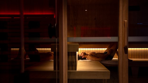 Rohan Juneja in the sauna at XtraClubs in Marrickville.