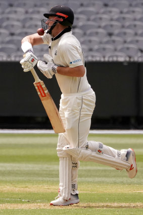 Dangerous variation: Shaun Marsh of WA is struck on the helmet during a Shield match at the MCG in 2019.